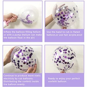 Purple Balloons Garland Arch Kit for Butterfly Baby Shower Decorations for Girl,8 Pcs Butterfly Stickers Lavender Purple Confetti Metallic Balloon for Birthday Wedding Party Decoration