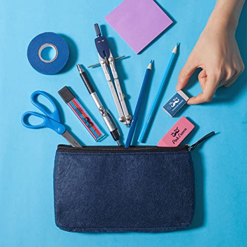 Mr. Pen- Pencil Case, 3 Pack, Blue, Felt Fabric Pencil Case, Pencil Pouch, Felt Pencil Case, Felt Pouch Small, Pen Bag, Pencil Pouch Small, Pen Case, School Supplies, Felt Pencil Bag, Pencil Case