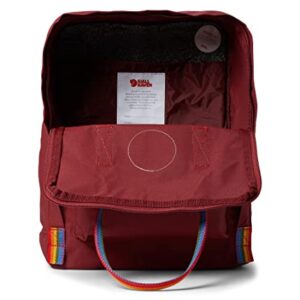 Fjällräven Kånken Rainbow Backpack for Men, and Women - Durable Fabric with Adjustable Shoulder Straps, and Lightweight Backpack Ox Red/Rainbow Pattern One Size One Size