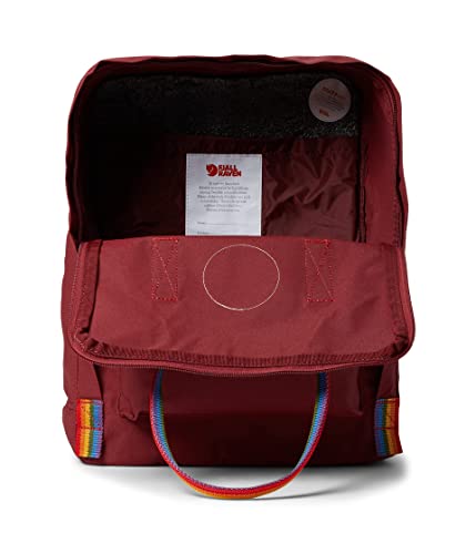 Fjällräven Kånken Rainbow Backpack for Men, and Women - Durable Fabric with Adjustable Shoulder Straps, and Lightweight Backpack Ox Red/Rainbow Pattern One Size One Size