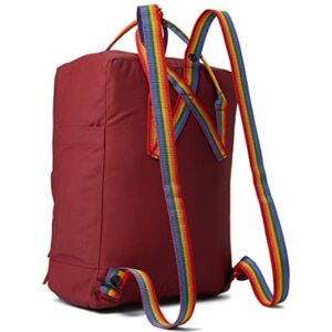 Fjällräven Kånken Rainbow Backpack for Men, and Women - Durable Fabric with Adjustable Shoulder Straps, and Lightweight Backpack Ox Red/Rainbow Pattern One Size One Size