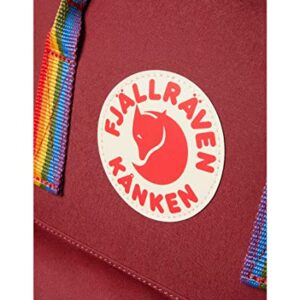 Fjällräven Kånken Rainbow Backpack for Men, and Women - Durable Fabric with Adjustable Shoulder Straps, and Lightweight Backpack Ox Red/Rainbow Pattern One Size One Size