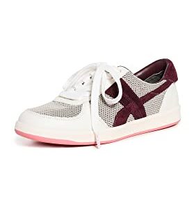 Tory Burch Women's Hank Court Sneakers, New Cream/Plum/Plum, Purple, Off White, 8 Medium US