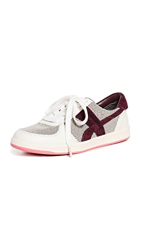 Tory Burch Women's Hank Court Sneakers, New Cream/Plum/Plum, Purple, Off White, 8 Medium US