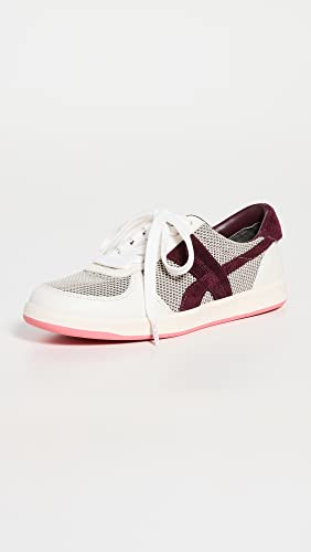 Tory Burch Women's Hank Court Sneakers, New Cream/Plum/Plum, Purple, Off White, 8 Medium US