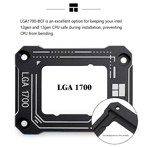 Thermalright Intel 12th/13th Generation LGA1700 Anti-Bending Buckle, Curved Pressure Plate,CPU Stress Bending Correction Fixer, Fully Fitted and Fixed Without Trace Installation (Black)