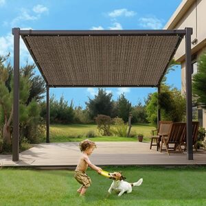 Artpuch Pergola Shade Cover 10'X12' Outdoor Sun Shade Cloth with Grommets Shade Tarp for Patio, Carport, Backyard