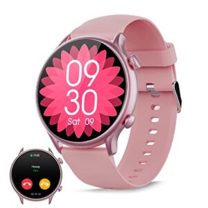 smart watch for women (answer/make call) ip68 waterproof smart watch for android ios phones 1.39 round smartwatch fitness activity tracker with blood pressure heart rate sports watch with step counter