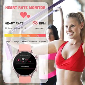 Smart Watch for Women (Answer/Make Call) IP68 Waterproof Smart Watch for Android iOS Phones 1.39 Round Smartwatch Fitness Activity Tracker With Blood Pressure Heart Rate Sports Watch with Step Counter