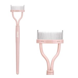 eyelash separator eyelash comb lash separator tool msq mascara brush eyelash brush separator mascara comb arc designed mascara applicator with cover naked pink (1pcs)