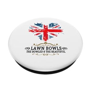 Lawn Bowls Idea For Women & UK Union Jack Flag PopSockets Swappable PopGrip