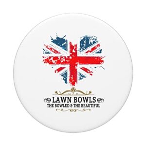 Lawn Bowls Idea For Women & UK Union Jack Flag PopSockets Swappable PopGrip