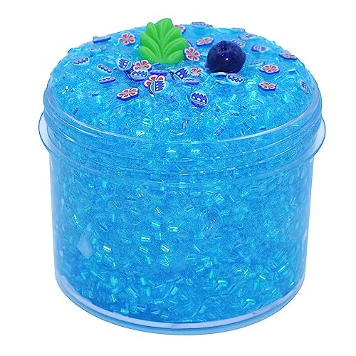 Newest Glimmer Slime Crunchy, Blueberry Sugar Blitz Slime kit for Girls,Super Soft and Non-Sticky, Birthday Gifts Party Favors