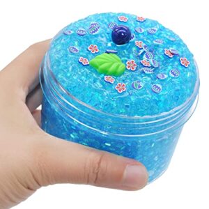 Newest Glimmer Slime Crunchy, Blueberry Sugar Blitz Slime kit for Girls,Super Soft and Non-Sticky, Birthday Gifts Party Favors