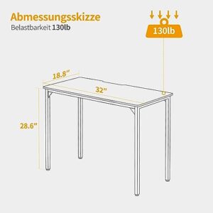 CubiCubi Computer Desk, 32 inch Home Office Writing Study Desks, Small PC Table, Modern Simple Style for Space-Saving, White