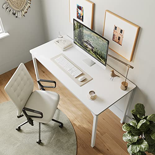 CubiCubi Computer Desk, 32 inch Home Office Writing Study Desks, Small PC Table, Modern Simple Style for Space-Saving, White