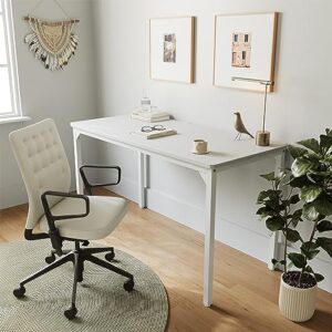 CubiCubi Computer Desk, 32 inch Home Office Writing Study Desks, Small PC Table, Modern Simple Style for Space-Saving, White