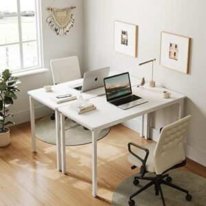 CubiCubi Computer Desk, 32 inch Home Office Writing Study Desks, Small PC Table, Modern Simple Style for Space-Saving, White