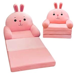 dofimate 2 in 1 pink kids toddler couch fold out, plush kids chair for girls toddlers sofa personalized baby couch flip open mini couch baby sofa bed chair for toddlers girls 0-3