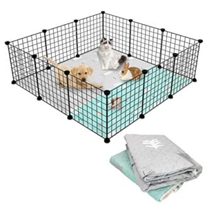 bnosdm 2 packs large guinea pig cage liner washable 59" x 39.3" reusable rabbit cage liners washable absorbent small animal fleece cage liner for rabbit chinchilla hedgehog cat dog (pineapple)
