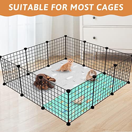 BNOSDM 2 Packs Large Guinea Pig Cage Liner Washable 59" x 39.3" Reusable Rabbit Cage Liners Washable Absorbent Small Animal Fleece Cage Liner for Rabbit Chinchilla Hedgehog Cat Dog (Pineapple)