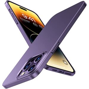 torras slim fit designed for iphone 14 pro max case 6.7 inch, ultra-thin, lightweight hard pc cover, purple, originfit