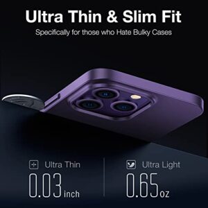 TORRAS Slim Fit Designed for iPhone 14 Pro Max Case 6.7 inch, Ultra-Thin, Lightweight Hard PC Cover, Purple, OriginFit