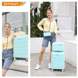 Joyway Luggage Carry-On Suitcases 20" Lightweight Polypropylene Carrying Case with TSA Lock,Rigid Luggage with Swivel Wheels,14" Cosmetic Bag & 7" Small Bag