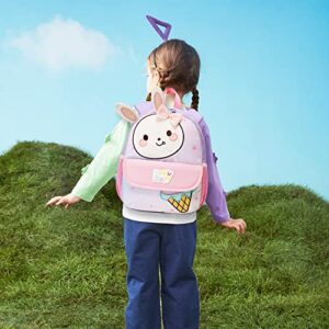 Reqinqin Cute Waterproof Toddler Backpack Girls for Boys 3D Animal Cartoon Rabbit Girls kids Bag for Baby Suitable for 1-5 Years Kids Backpack for Girls Travel（Little White Rabbit）