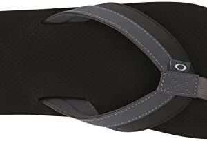 Oakley Men's Burke Flip Flop, Blackout, 12