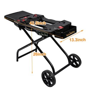 QuliMetal Portable Grill Cart & Griddle Stand and Portable Table Top Griddle, 22 Inch 2-Burner Propane Gas Flat Top Grill with Hood, 24,000 BTUs Camping Grill with Carry Bag