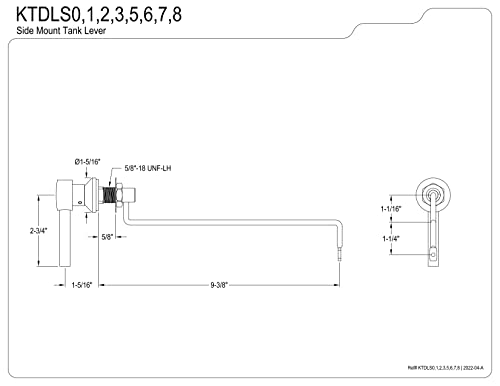 Kingston Brass KTDLS3 Concord Side Mount Toilet Tank Lever, Antique Brass 10.69 x 3.41 x 1.31