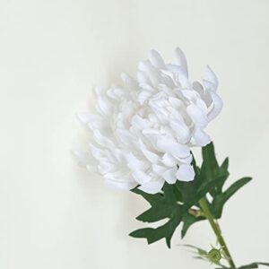 Efavormart 3 Stems | White 27" Artificial Silk Chrysanthemum Bouquet Flowers, Large Faux Mum Branches