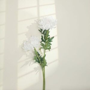 Efavormart 3 Stems | White 27" Artificial Silk Chrysanthemum Bouquet Flowers, Large Faux Mum Branches