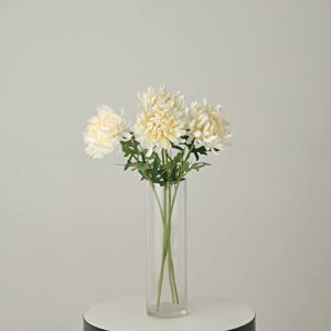 efavormart 3 stems | ivory 27" artificial silk chrysanthemum bouquet flowers, large faux mum branches