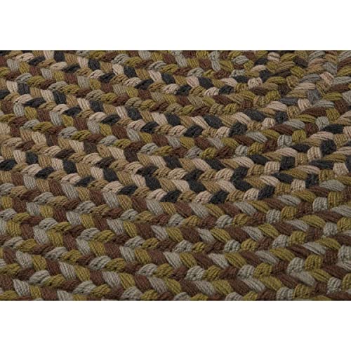 Meadows Soft Wool Braided Area Rug for Living Rooms and Bedroom - Made in USA - Green Mix, Oval 4' X 6'