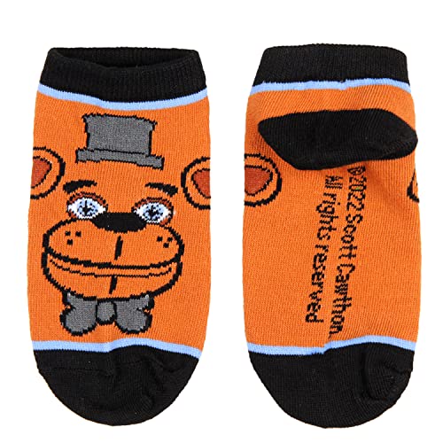 Bioworld Five Nights at Freddy's Kids Character Designs No-Shoe Ankle Socks 4 Pairs, 10-4