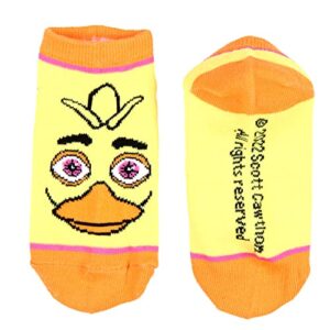 Bioworld Five Nights at Freddy's Kids Character Designs No-Shoe Ankle Socks 4 Pairs, 10-4