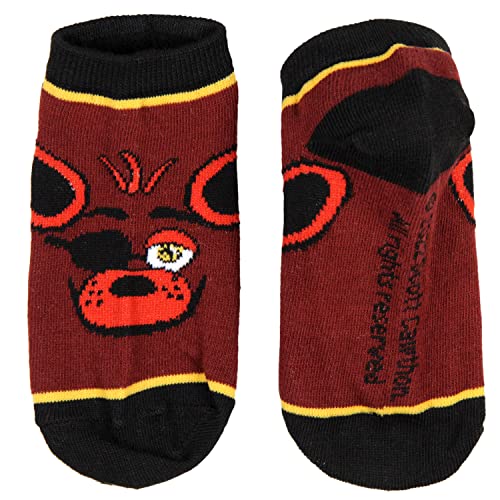 Bioworld Five Nights at Freddy's Kids Character Designs No-Shoe Ankle Socks 4 Pairs, 10-4