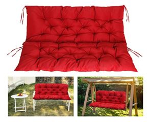 cosnuosa swing replacement cushions waterproof porch swing cushions 2-3 seater outdoor swing cushions for outdoor furniture red 60x40 inches