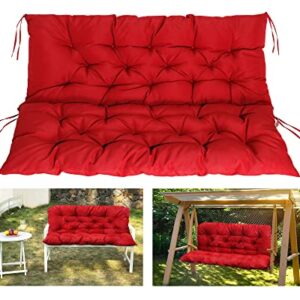 COSNUOSA Swing Replacement Cushions Waterproof Porch Swing Cushions 2-3 Seater Outdoor Swing Cushions for Outdoor Furniture Red 60x40 Inches