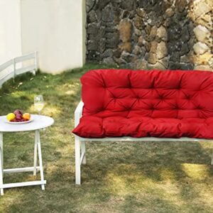 COSNUOSA Swing Replacement Cushions Waterproof Porch Swing Cushions 2-3 Seater Outdoor Swing Cushions for Outdoor Furniture Red 60x40 Inches