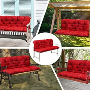 COSNUOSA Swing Replacement Cushions Waterproof Porch Swing Cushions 2-3 Seater Outdoor Swing Cushions for Outdoor Furniture Red 60x40 Inches