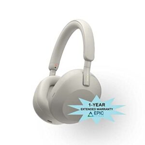 Sony WH-1000XM5-SILVER Wireless Over-Ear Noise Canceling Headphones - Silver with an Additional 1 Year Coverage by Epic Protect (2022)