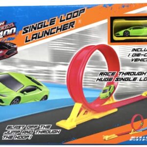 Maisto Single Loop Launcher with Die Cast Green Lamborghini Racer Car