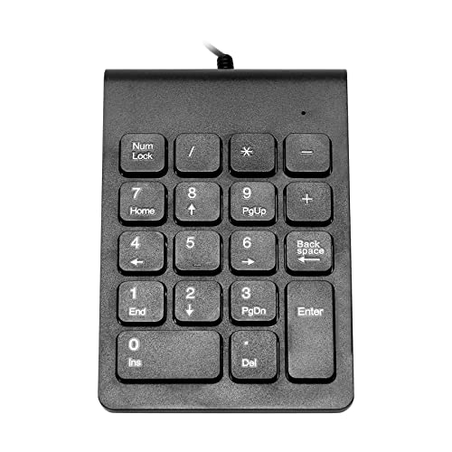 Spacesea USB Wired Numeric Keypad Numpad 18 Keys Digital Keyboard for Accounting Teller Laptop Windows Android Notebook Tablets PC (Black)