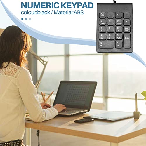 Spacesea USB Wired Numeric Keypad Numpad 18 Keys Digital Keyboard for Accounting Teller Laptop Windows Android Notebook Tablets PC (Black)