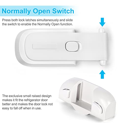 CLYMENE Refrigerator Fridge Freezer Door Lock for Kids, Child Proof Refrigerator Latch Lock to Keep Door Closed, No Tools Required and Easy Installation (White)