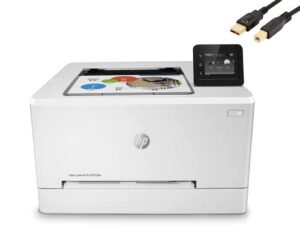 hp color laser jet pro m255dw wireless laser printer, 2.7'' color graphic touch screen, 22ppm, remote mobile print, duplex printing, works with alexa, auto 2-sided printing, pcs usb printer cable