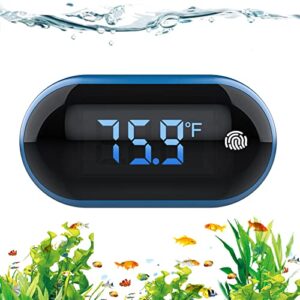 led fish tank thermometer, paizoo digital aquarium thermometer with touch screen, range of 32-211℉, accuracy & energy-saving stick-on wireless thermometer for glass containers, turtle tank, aquariums